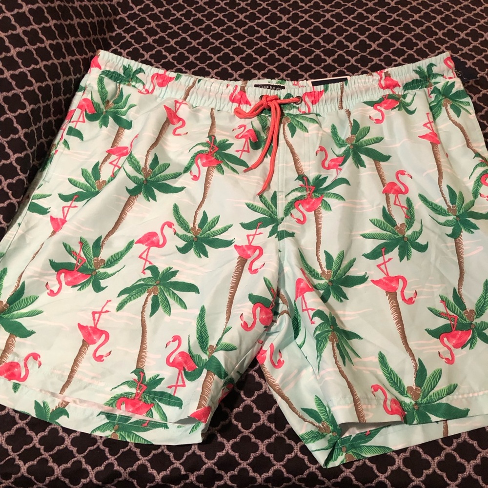 Club Room Men's Quick-Dry Performance 7" Swim Trunks Pink Flamingo Sz 2XL Z19